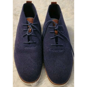 Cole Haan Mens Sz 9 1/2 M ZeroGrand Stitchlite Oxford Knit Shoes C29427 Blue